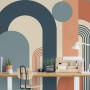 Geometric Arch with Shapes Wallpaper Mural
