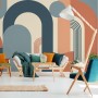 Geometric Arch with Shapes Wallpaper Mural