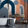 Geometric Arch with Shapes Wallpaper Mural