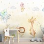 Kids Nursery Safari Animals Playing Wallpaper Mural