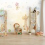 Kids Nursery Safari Animals Playing Wallpaper Mural
