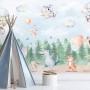 Kids Cute Animals Dancing in the Forest Wallpaper Mural