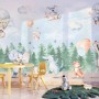 Kids Cute Animals Dancing in the Forest Wallpaper Mural