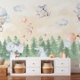 Kids Cute Animals Dancing in the Forest Wallpaper Mural
