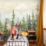 Watercolor Pine Tree Kids Nursery Forest Wallpaper Mural