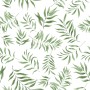 Watercolor Green Palm Leaf Pattern Wallpaper Mural