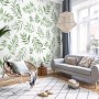 Watercolor Green Palm Leaf Pattern Wallpaper Mural