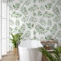 Watercolor Green Palm Leaf Pattern Wallpaper Mural