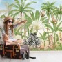 Kids Safari Animals in the Jungle Wallpaper Mural