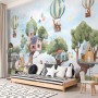 Cute Flying Animals with Treehouse for Kids Nursery Wallpaper Mural