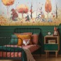 Kids Winter Animals with Zeppelin Wallpaper Mural