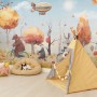 Kids Winter Animals with Zeppelin Wallpaper Mural