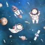 Kids Watercolor Space with Planets Wallpaper Mural