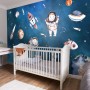 Kids Watercolor Space with Planets Wallpaper Mural