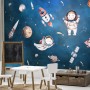 Kids Watercolor Space with Planets Wallpaper Mural