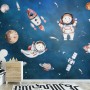 Kids Watercolor Space with Planets Wallpaper Mural