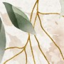 Watercolor Soft Floral with Green Leaves Wall Mural