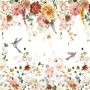 Watercolor Soft Floral with Birds Wallpaper Mural