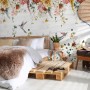 Watercolor Soft Floral with Birds Wallpaper Mural