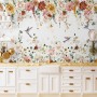 Watercolor Soft Floral with Birds Wallpaper Mural