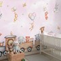 Cute Kids Animals on Train Wallpaper Mural