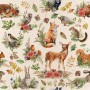 Nursery Watercolor Cute Forest Animals Pattern Wallpaper Mural