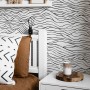 Black and White Minimalistic Abstract Line Art Wallpaper