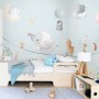 Cute Flying Animals with Funny Circus Wallpaper Mural