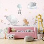 Cute Flying Animals with Funny Circus Wallpaper Mural