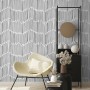 Black and White Minimalist Chevron Lines Wallpaper Mural
