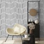 Black and White Minimalist Chevron Lines Wallpaper Mural