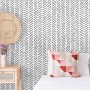 Modern Herringbone Line Black and White  Wallpaper Mural