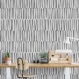 Abstract Minimalistic Black and White Line Wallpaper Mural