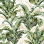 Watercolor Tropical Banana Leaf with Faux Gold Details Wallpaper Mural