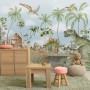 Jurassic World Watercolor Dinosaur for Kids Prehistoric Animals Wallpaper Mural