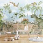 Jurassic World Watercolor Dinosaur for Kids Prehistoric Animals Wallpaper Mural