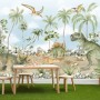 Jurassic World Watercolor Dinosaur for Kids Prehistoric Animals Wallpaper Mural