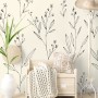 Minimal and Modern Field Plants Art Wallpaper Mural