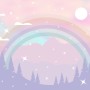 Kids Nursery Rainbow with Colorful Mountains and Shiny Stars Wallpaper Mural