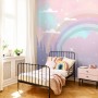 Kids Nursery Rainbow with Colorful Mountains and Shiny Stars Wallpaper Mural