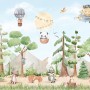 Kids Forest Animals with Flying Animals Wallpaper Mural