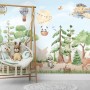 Kids Forest Animals with Flying Animals Wallpaper Mural