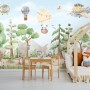 Kids Forest Animals with Flying Animals Wallpaper Mural