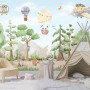 Kids Forest Animals with Flying Animals Wallpaper Mural