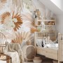 Neutral Boho Plants with Palm Leaf Wallpaper Mural