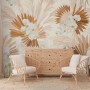Neutral Boho Plants with Palm Leaf Wallpaper Mural