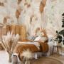 Neutral Boho Plants with Palm Leaf Wallpaper Mural