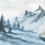 Kids Mountain Landscape with Cartoon Bear Wallpaper Mural