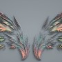 3D Embossed Look Dark Wing Wallpaper Mural