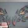 3D Embossed Look Dark Wing Wallpaper Mural